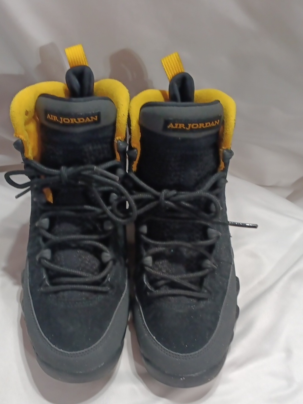 Jordan Black and Yellow High-Top Basketball Sneakers